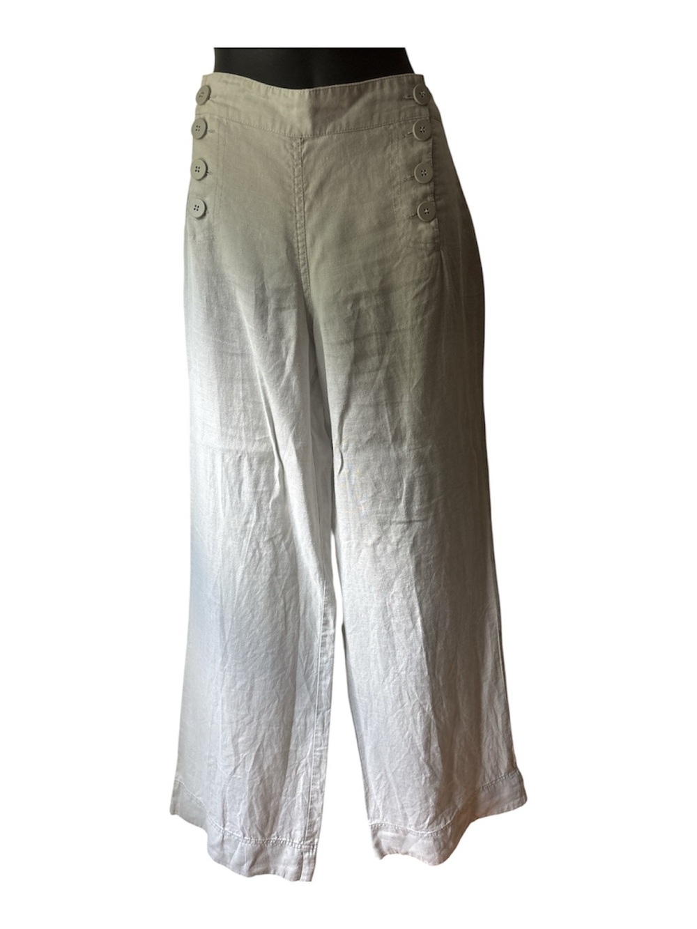 Max Studio Light Beige Linen Wide Leg Sailor Pants